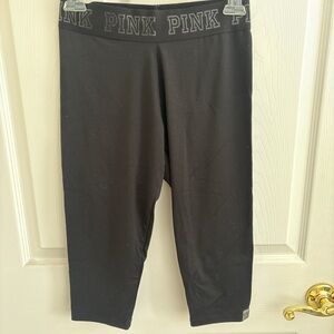 PINK Victoria's Secret Cropped Black Leggings